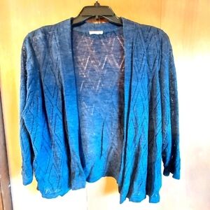Dark Blue Open-Front Women's Cardigan/Shrug XL